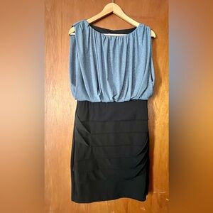 Valerie Bertinelli Glittering Blue and Black Dress